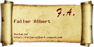 Faller Albert névjegykártya
